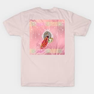 Elegant peacock with flowers in soft colors T-Shirt